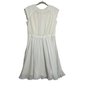 Ted Baker White Eyelet Fit-and-Flare Mini Dress